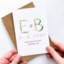 Personalised Floral Initials Wedding Day Card, thumbnail 3 of 3