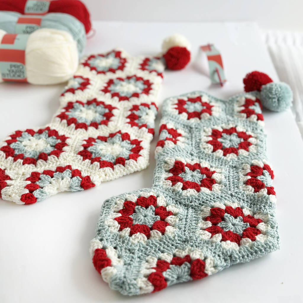 Set Of Two Christmas Stocking Crochet Kit, 1 of 6