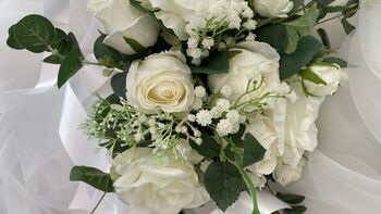 The Charlotte, White Rose And Sage Green Bridal Bouquet, 4 of 12