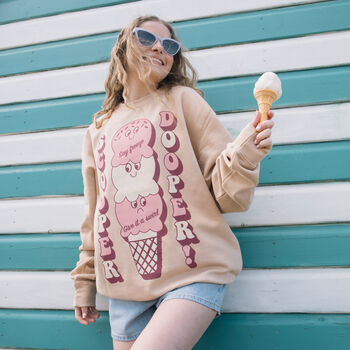 Scooper Dooper Women's Ice Cream Graphic Sweatshirt, 3 of 4