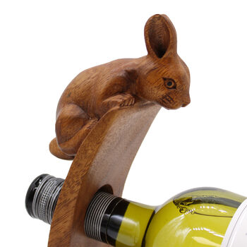 Carved Wooden Wine Holder Rabbit, 3 of 3