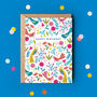 Happy Birthday Card Colourful Birds Pattern, thumbnail 4 of 4