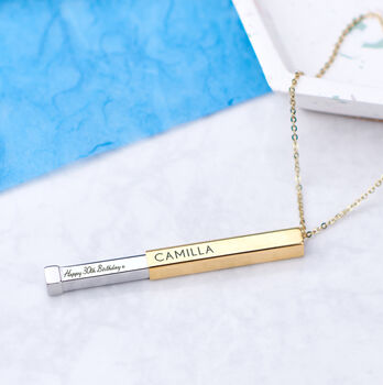 Personalised Secret Message Bar Necklace, 2 of 9