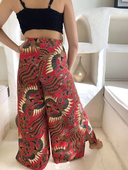 Red Batik Wrap Around Trousers, 2 of 4