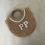 Personalised Ada Pearl Half Moon Wicker Basket Drawstring Bag, thumbnail 2 of 6