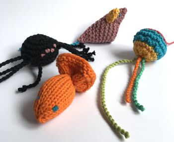 Cat Toy Hand Knitting Kit, 9 of 11
