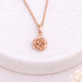Personalised Rose Gold Plated Sterling Silver June Birth Flower Pendant Necklace, thumbnail 1 of 9