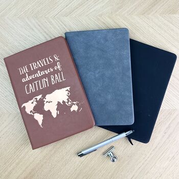 Personalised Travels And Adventures Travel Journal, 2 of 3