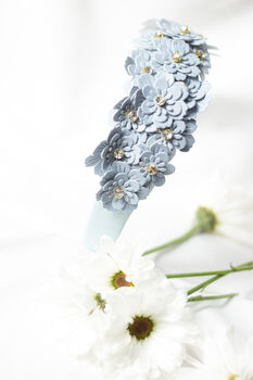 Blue Flower Embellished Headband With Gems, 5 of 6