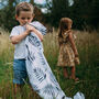 Black And White Palm Leaf Muslin Swaddle Blanket, thumbnail 1 of 5