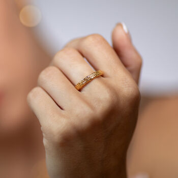 Slim Hula Ring In Gold Vermeil Plated, 2 of 5