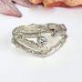 Diamond Organic Twig Solid Gold Engagement And Wedding Ring Set, thumbnail 1 of 10