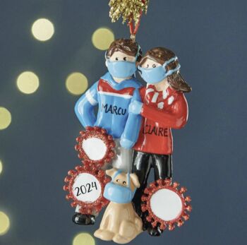 Personalised Couple With Dog Christmas Decoration, 6 of 6