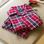 Children's Pyjamas In Red Tartan Two Fold Flannel, thumbnail 1 of 4