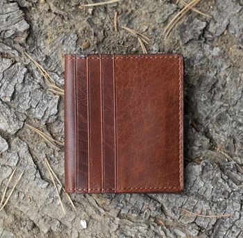 Personalised Slim Leather Card Holder Wallet Rfid, 8 of 9