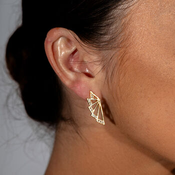 Angel Wing Studs In Gold Plated, 2 of 4