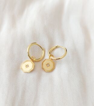 Coin Hoop Earrings, 2 of 5