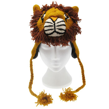 Lion Hand Knitted Woollen Animal Hat, 4 of 4