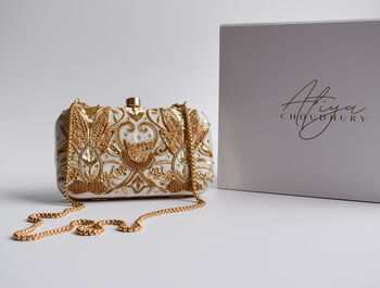 Agra Ivory Embellished Clutch, 4 of 4