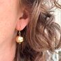 Chester Gold Plated Ball Drop Hook Earrings, thumbnail 3 of 5