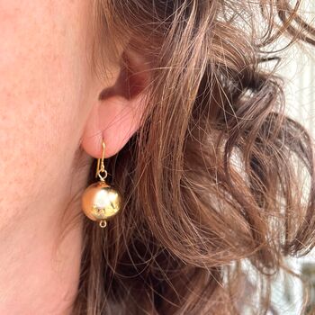 Chester Gold Plated Ball Drop Hook Earrings, 3 of 5