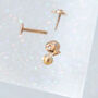 14 Carat Gold Skull Labret Stud Earring, thumbnail 3 of 7