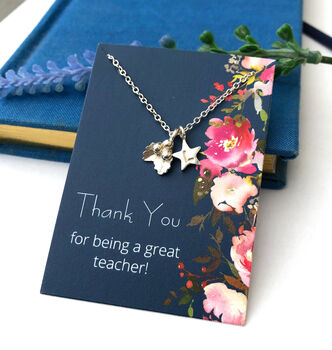 Thank You Teacher Sterling Silver Mini Holly Necklace, 2 of 12