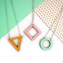 Geometric Cut Out Shape Wooden Eco Necklace, thumbnail 2 of 7