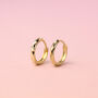 9ct Solid Gold Faceted Huggie Hoops Earrings, thumbnail 1 of 3