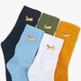 Women's Hot Dog Embroidered Cotton Ankle Socks Five Pack, thumbnail 2 of 7