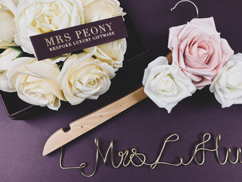 Wooden Wire Personalised Bridal Wedding Hanger, 4 of 11