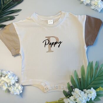 Personalised Embroidered T Shirt Romper, 4 of 4