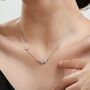 Sterling Silver Tiny Hydrangea Bouquet Cz Necklace, thumbnail 2 of 11
