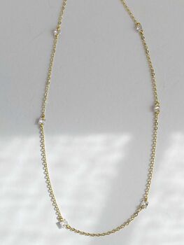 Princess Cut Diamond Station Necklace, 2 of 5