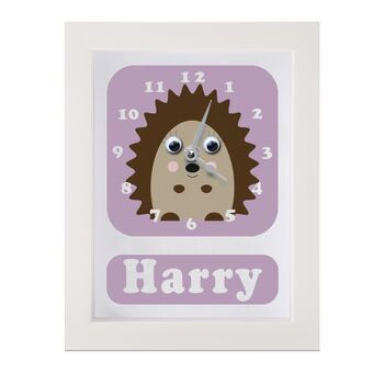 Personalised Children's Hedgehog Clock, 6 of 9