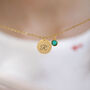 Gold Plated Script Initial Birthstone Charm Necklace, thumbnail 2 of 6