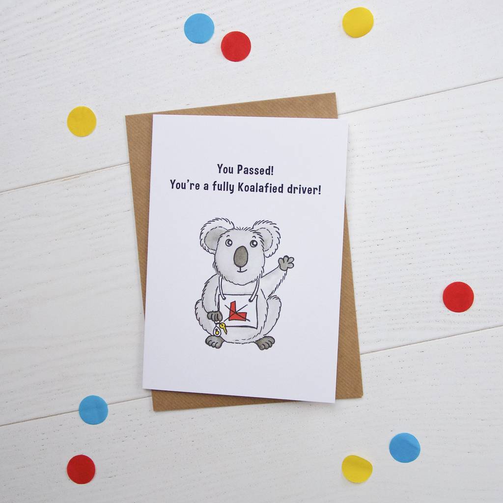 koalafied driver greetings card by izzie may illustration ...