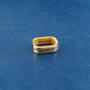 Gold Plated Rectangular Huggie Hoop Earrings, 5 of 7