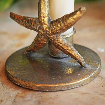Antique Brass Starfish Candleholder, 2 of 3