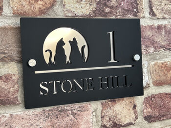 Personalised Cat Design House Acrylic Number Sign, 3 of 6