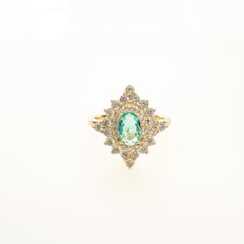 Florence Azure Stone Vintage Style Adjustable Ring, 4 of 4