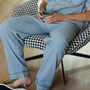 Personalised Men’s Pure Cotton Pyjama Set – Blue Check Comfort, thumbnail 5 of 9