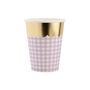 Gingham Party Cups With Gold Scallop Pack Of Eight, thumbnail 2 of 5