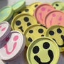 Smiley Face Coasters/ Trays Yellow And Pink Set Of Two, thumbnail 6 of 9