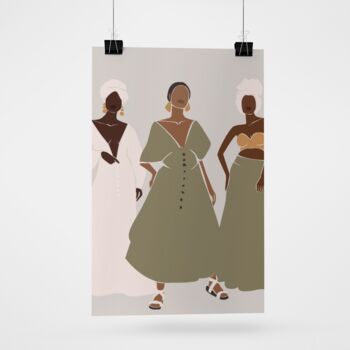 Set Of Three Abstract Black Women A3 Poster Print, 3 of 12