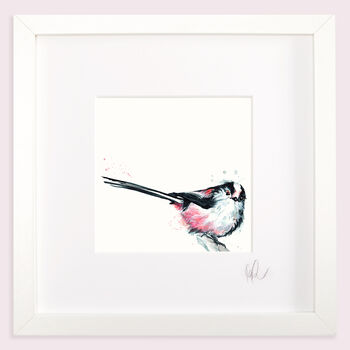 Inky Long Tailed Tit Illustration Print, 3 of 11