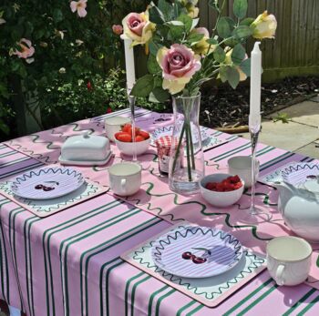 Cherry Stripe China Plate, 5 of 5