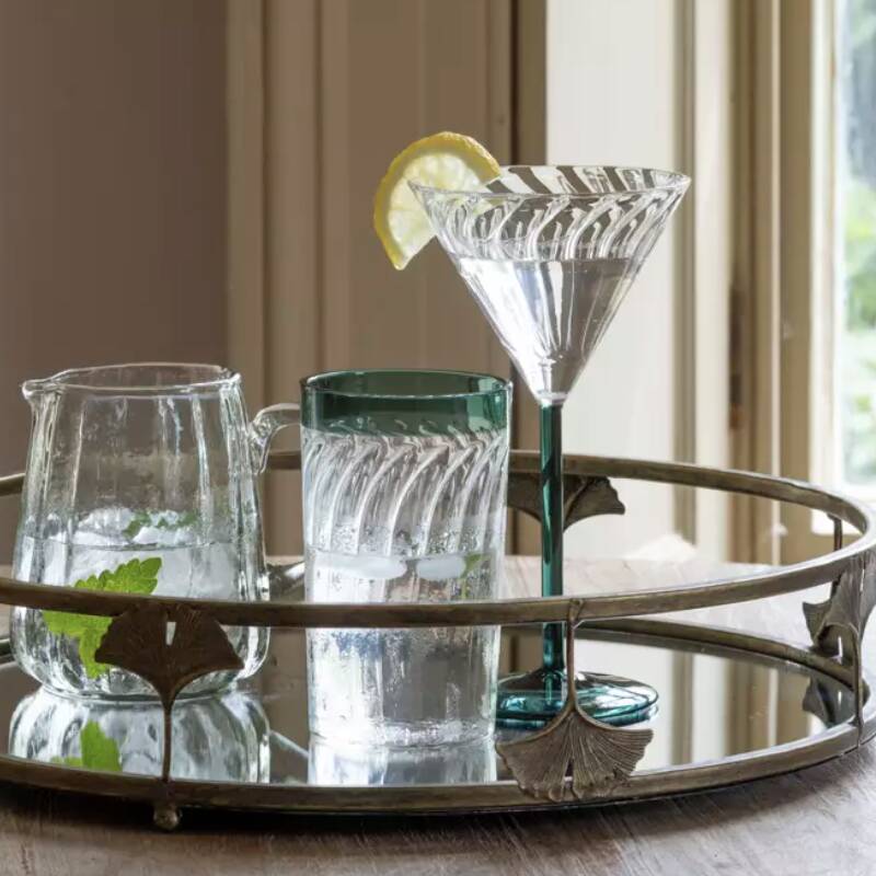 Deco Swirl Cocktail Glass, 1 of 3