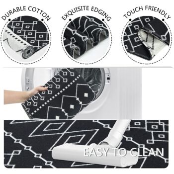 Black Woven Runner Rug, 3 of 8