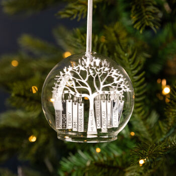 Personalised Family Tree Glass Dome Bauble, 9 of 10